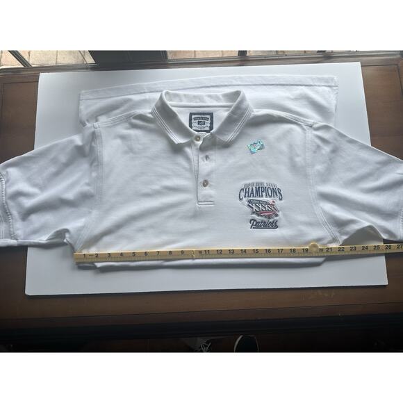 NFL Patriots Super Bowl XXXVIII 2001 Champions Polo Shirt, Men L,white Lee, New - Picture 14 of 16